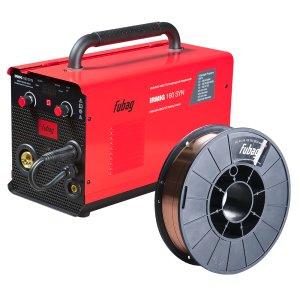 FUBAG Сварочный полуавтомат IRMIG 160 SYN с горелкой 150 А в комплекте + Проволока сварочная сплошного сечения FB 70S 0.8 мм катушка 200мм вес 5 кг в ПОДАРОК