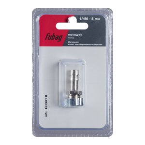 FUBAG Переходник 1/4 дюйма M на елочку 8мм с обжимным кольцом 11Х13мм блистер 1 шт в Нальчике фото