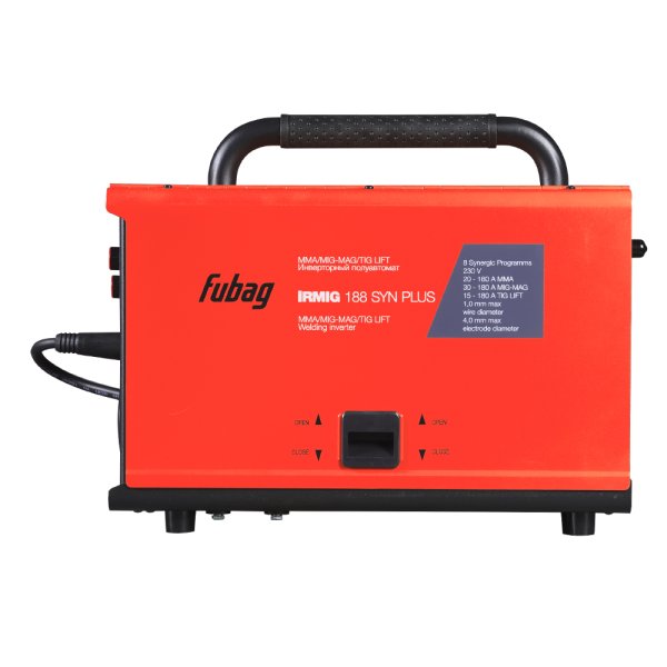 Полуавтомат сварочный FUBAG IRMIG 188 SYN PLUS + горелка FB 250 3m + маска сварщика Хамелеон IR 9-13N S  + сварочные краги на подкладке красные FWGN 10R в ПОДАРОК в Нальчике фото