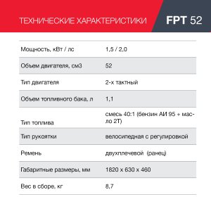 Бензиновый триммер FUBAG FPT 52 в Нальчике фото