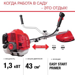 Бензиновый триммер FUBAG FPT 43 + Триммерная леска  сечение витой квадрат L 130 м * 2,4 мм в ПОДАРОК в Нальчике фото