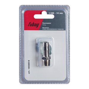 FUBAG Переходник 1/4 дюйма М на елочку 10мм с обжимным кольцом  15Х18мм, блистер 1 шт в Нальчике фото
