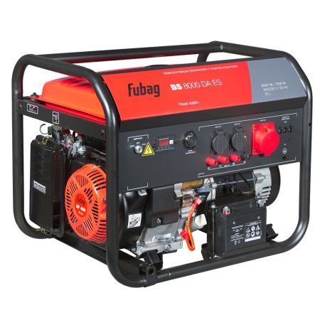 Трёхфазный бензиновый генератор FUBAG BS 8000 DA ES с электростартером и коннектором автоматики + Комплект колес и ручек + Моторное масло Fubag Extra в ПОДАРОК