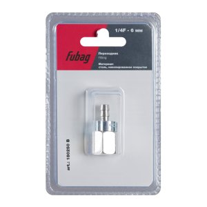 FUBAG Переходник 1/4 дюйма F на елочку 6мм с обжимным кольцом 9Х11мм, блистер 1 шт в Нальчике фото