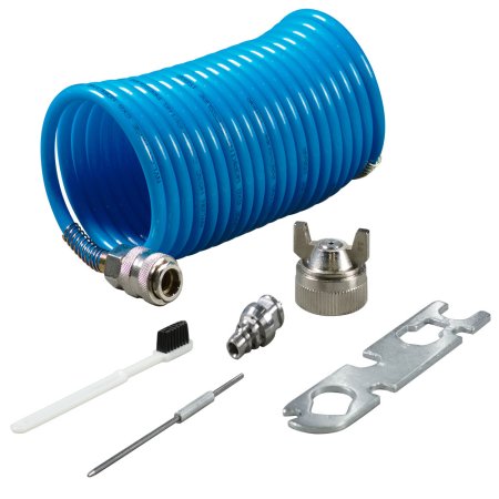 FUBAG Набор пневмоинструмента Basic S1000 3 предмета карт. коробка (Краскораспылитель с нижним бачком 1 л, спиральный шланг 5 м,  дополнительного сопло 2 мм с воздушной головкой и иглой) в Нальчике фото