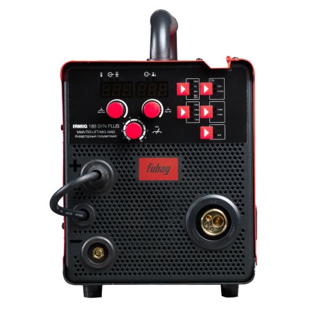 Полуавтомат сварочный FUBAG IRMIG 188 SYN PLUS + горелка FB 250 3m + маска сварщика Хамелеон IR 9-13N S  + сварочные краги на подкладке красные FWGN 10R в ПОДАРОК в Нальчике фото