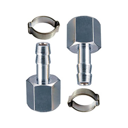 FUBAG Переходник 1/4 дюйма F на елочку 6мм с обжимным кольцом 9Х11мм, блистер 2 шт